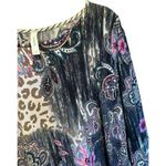 Honey Me Ladies Long Sleeve Purple Cheetah Pattern Scoop Neck Dress SZ Small Photo 6