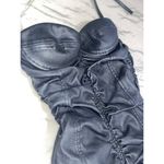 LaQuan Smith  Leather Ruched Leather Halter Mini Dress in Black Small New Womens Photo 4