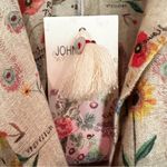 Johnny Was Pete & Greta Floral Linen Blazer Jacket Women's Small Tan Red NWT Photo 3