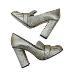 Gucci  Gold Marmont Fringes High Heeled Platform Loafer Pumps Photo 5