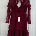 For Love & Lemons NWT Daphne Mini Dress Bordeaux, S Photo 8