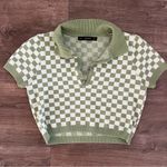 Hesperus  Green and White Check Collar Blouse Photo 0