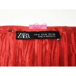 ZARA Crinkle Effect Peplum Tank Red Shiny Silk Satin V-Neck Cami Camisole Top M Photo 5