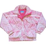 Obermeyer Vintage  Printed Pink Puffer Coat Ski Jacket Womens 8 Outerwear Winter Photo 1