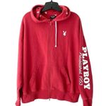 Playboy by PacSun Double Zip Cabin Hoodie Red size medium Photo 2