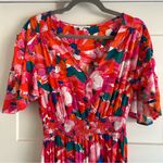 Abel the label Anthropologie Floral Smocked Waist Hi Lo Ruffle Dress M Photo 3