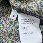 M.i.h. Jeans 100% Silk Long Sleeve Purple Yellow Floral Button Down Shirt Size M Size M Photo 4