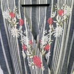 Kareena’s Striped Embroidered Tassel 100% Cotton Jumpsuit Size Large Blue Photo 4