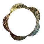 Charles Albert  Alchemía Gold-Toned Hammered Texture Scalloped Edge Bangle Bracel Photo 3