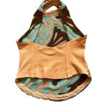 We The Free Free people haltertop appliqué rib crop top orange teal knit top Sz XS Photo 2