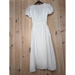 Lulus NWT  Sicily Sweetheart White Button-Front Puff Sleeve Midi Dress Size XS Photo 4