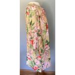 J.Jill  Tunic Dress Sz LG Seashell Paradise Tropical Floral Pink Bell Sleeve Photo 3