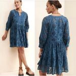 Anthropologie dRA Los Angeles Yara Eyelet Mini Dress L Cornflower Blue Cotton Size L Photo 1