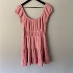 Altar'd State Blush Cap Sleeve Genevieve Tiered Mini Dress Photo 4