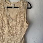 Merona Sleeveless Lace Top Vintage 16W 18W Beige Cream Scalloped V Neck Fairy Photo 1