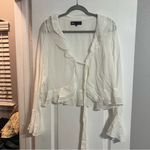 ZARA  white ruffled sailer collar Blouse Photo 4