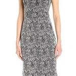 Betsey Johnson Black Silver Metallic Shimmer V-Neck Cocktail Dress Size 6 Small Photo 0