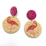 Rattan Earrings Double Disk Tan Photo 0