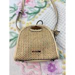 Simply Noelle  Straw Woven Crossbody Bag Beige Tan Multi Color Accent strap Photo 1