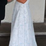 Blondie Nites Corset - White w Blue Flowers Prom Dress Photo 0