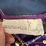 Laurence Kazar Silk Purple and Gold Embellished Sheath Dress Photo 2