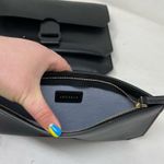 Senreve Black Leather Pebbled Convertible Belt Clutch Crossbody Bag Photo 9