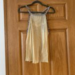 BKE  Cream Beige Blue Floral Patch Work Tank Top Women’s large Photo 2