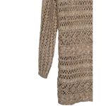 Lucky Brand Women Top Open Knit Linen Crochet Pattern Sweater Beige Size Small Photo 2