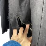 Free People Drape Front Coated Waxed Denim Moto Cropped Jacket Black Zip Cuffs 4 Photo 5