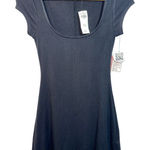Abercrombie & Fitch NWT  Black Ribbed Knit Scoop Neck Cap Sleeve Mini Dress Sz XS Photo 0
