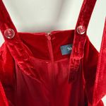 Modcloth NWT  Crushed Velvet Suspender Skirt Holly Berry Red Size Small S NEW Photo 5