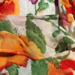Karen Kane 3X Ruffle Front Garden Fairy Floral Blouse Orange Pink Vibrant Bold Photo 4