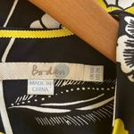 Women’s Boden navy blue with yellow floral print crop sleeves dress Size 6 Photo 2