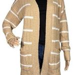 Hippie Rose  Striped Open-Front Long Cardigan Photo 0