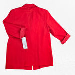 1980s Vintage Red Oversized Single Button Power Suit Jacket Blazer Size 14 Photo 8