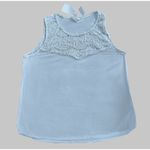 H&M Women Light Blue Lace Trim Tank Top XL Photo 1