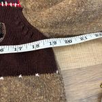 Designers Originals Patchwork Embroidered Holiday Christmas Sweater Cardigan Brown Size undefined Photo 6
