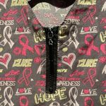 Scrubaid Women’s Tapered Fit Four Way stretch Scrubs Top Breast Cancer Awareness Gray Size L Photo 3