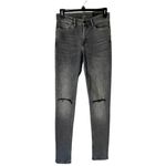 All Saints Jeans Women 27 Gray Washed Black Grace‎ Slashed Distressed Skinny Photo 2