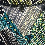 Sami & Jo 🎄 Blue and Green Geometric Blouse Photo 1