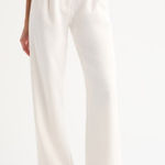 Abercrombie & Fitch  Cream Wide Leg Pleated High Waisted Pants Size Small Photo 0