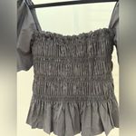 ASTR THE LABEL Tops Savina Square Neck Bubble Sleeve Smocked Top Size S Black Photo 6