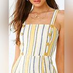 Forever 21  wide leg linen blend earthy bohemian chic jumpsuit/romper NWT SM Photo 4