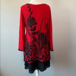 Reborn Knit Ruffle Hem Dress Red/Black Size XL Red Photo 2