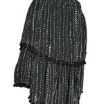 Allison New York Women’s Size M Black White Chiffon Pom Pom Trim Tiered Skirt Size M Photo 2