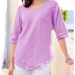 Soft Surroundings  Purple Siesta Key Tunic Gauzy Layered Blouse in Regal Orchid Photo 0