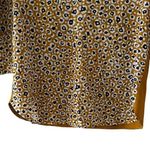 Van Heusen Mustard Floral V-Neck Mixed Media Print 3/4 Sleeves Office SZ M #2331 Photo 2