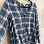 Max Studio * Women's Plaid Long Sleeve Knotted Top Size Medium Casual Stylish Photo 10