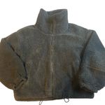 Lululemon  Cinchable Jacket Soft Sherpa Plush Fleece Zip-Up size 8 Dark Olive EUC Photo 0