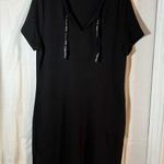 Calvin Klein T-Shirt Dress Women’s Sz Large Black Athleisure Midi Casual Stretch Photo 0